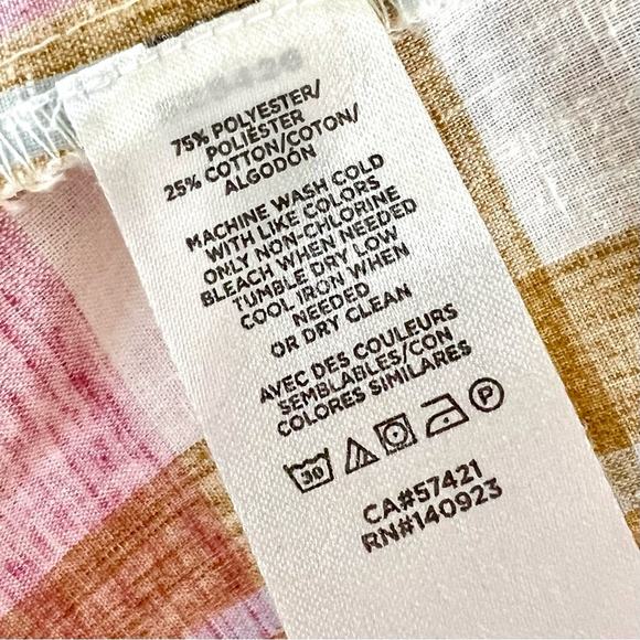 Loft beach open back pink windowpane plaid tank top - Picture 4 of 7